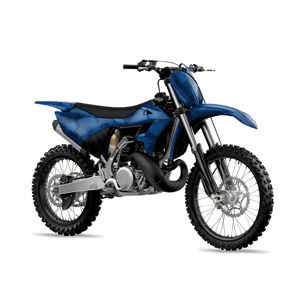 Large Cumulus Elite Blue Camo Dirt Bike Vinyl Wrap