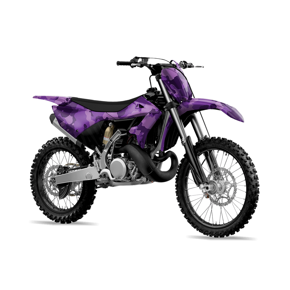 Large Cumulus Elite Purple Camo Dirt Bike Vinyl Wrap