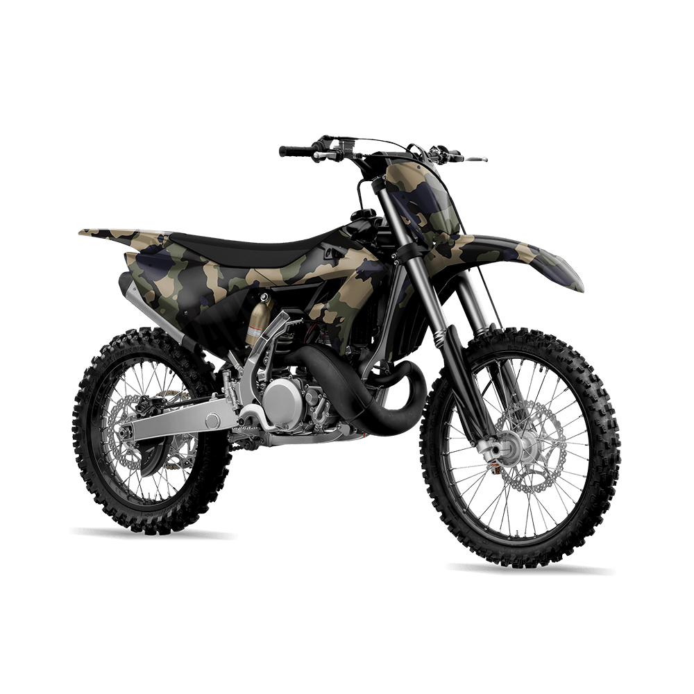 Large Cumulus Militant Blue Camo Dirt Bike Vinyl Wrap