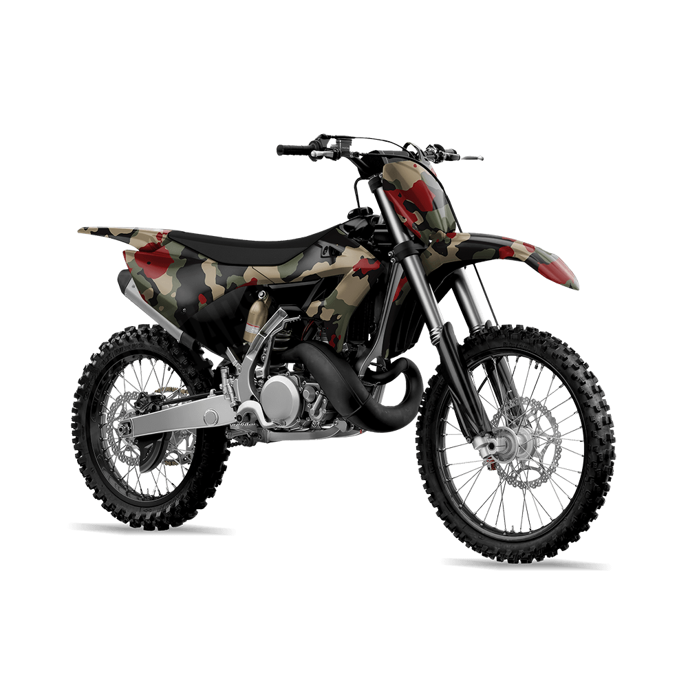 Large Cumulus Militant Red Camo Dirt Bike Vinyl Wrap