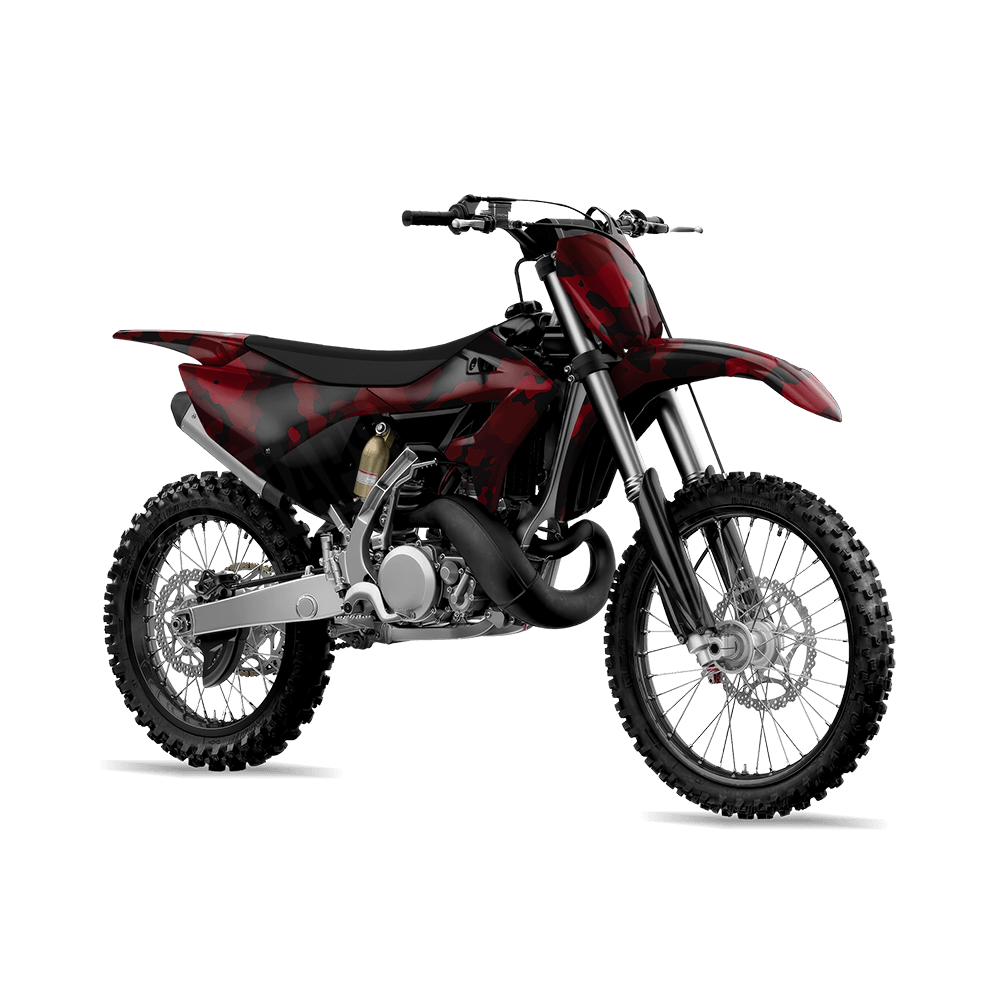Large Cumulus Vampire Red Camo Dirt Bike Vinyl Wrap