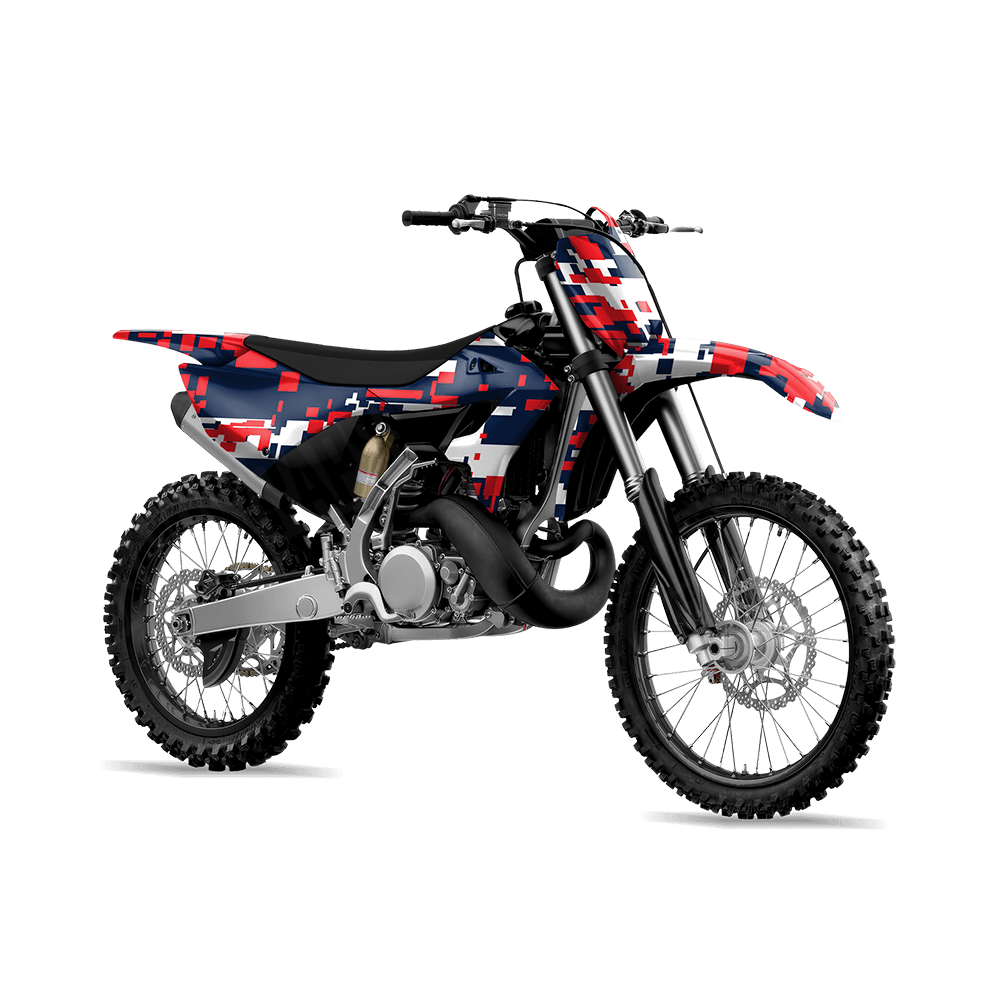 Large Digital America Camo Dirt Bike Vinyl Wrap