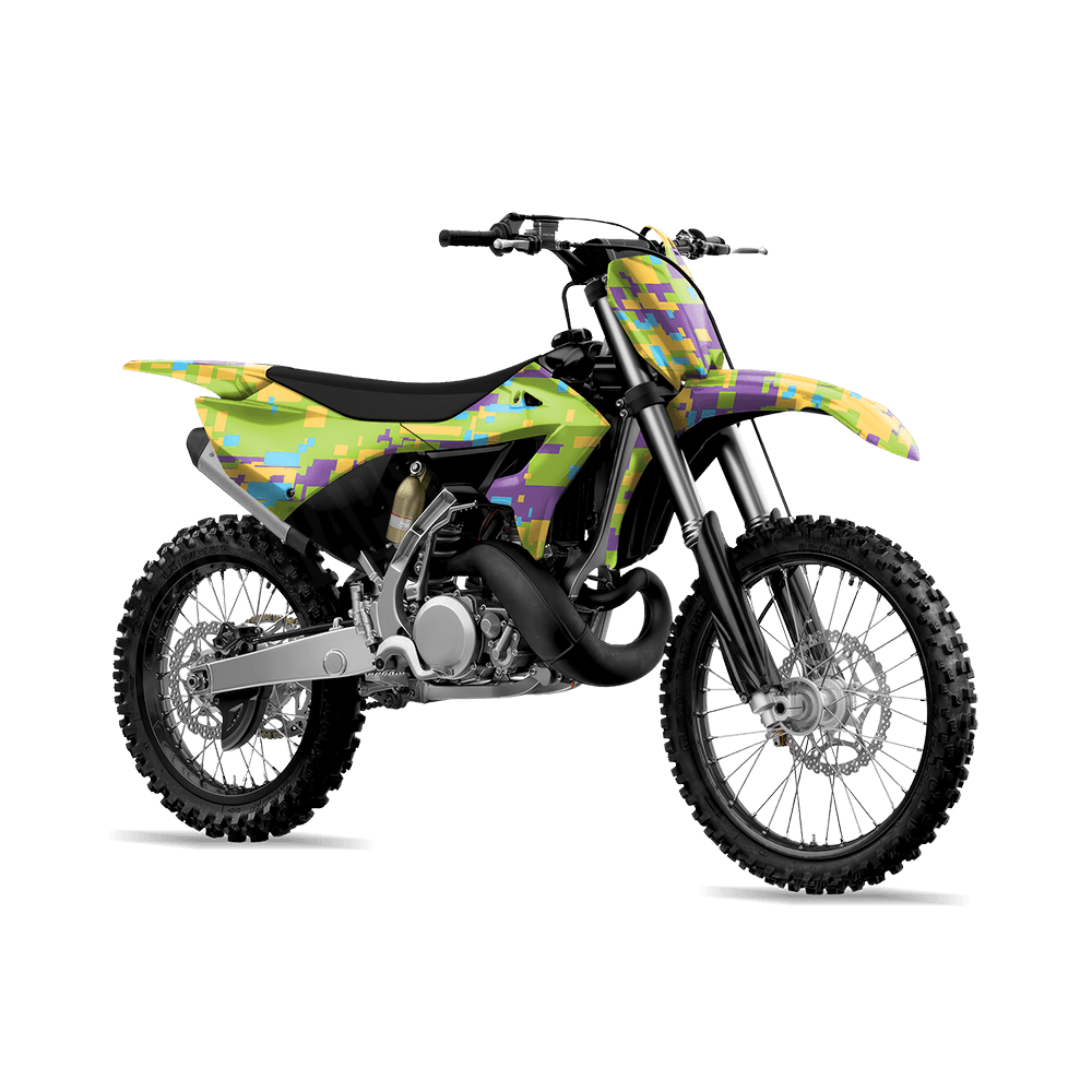 Large Digital Carnival Camo Dirt Bike Vinyl Wrap