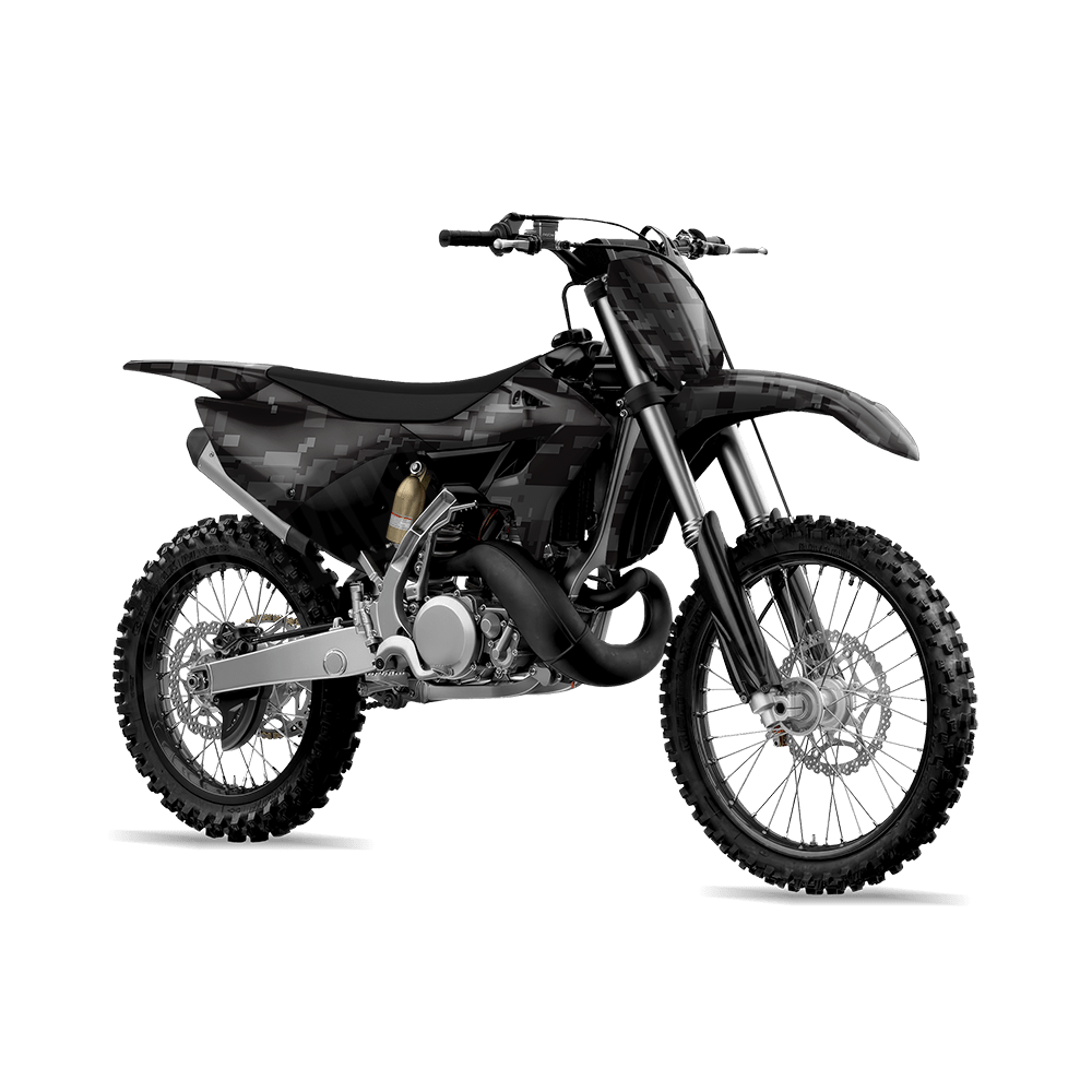 Large Digital Elite Black Camo Dirt Bike Vinyl Wrap