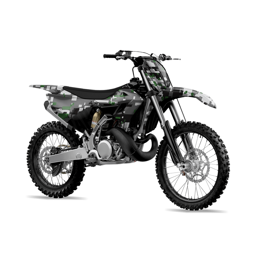 Large Digital Urban Green Camo Dirt Bike Vinyl Wrap
