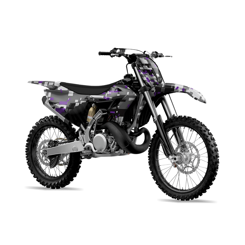 Large Digital Urban Purple Camo Dirt Bike Vinyl Wrap