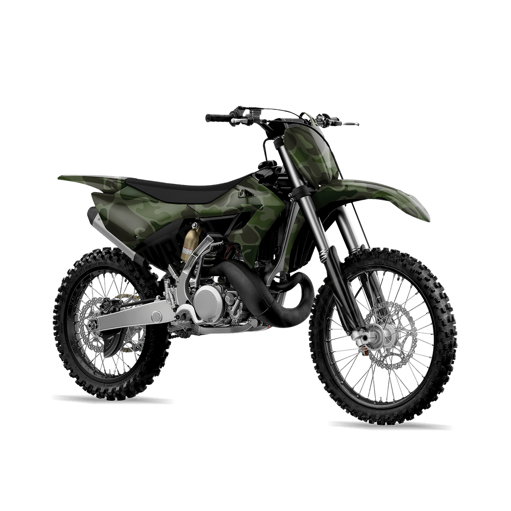 Old School Duck Army Dark Green Dirt Bike Wraps