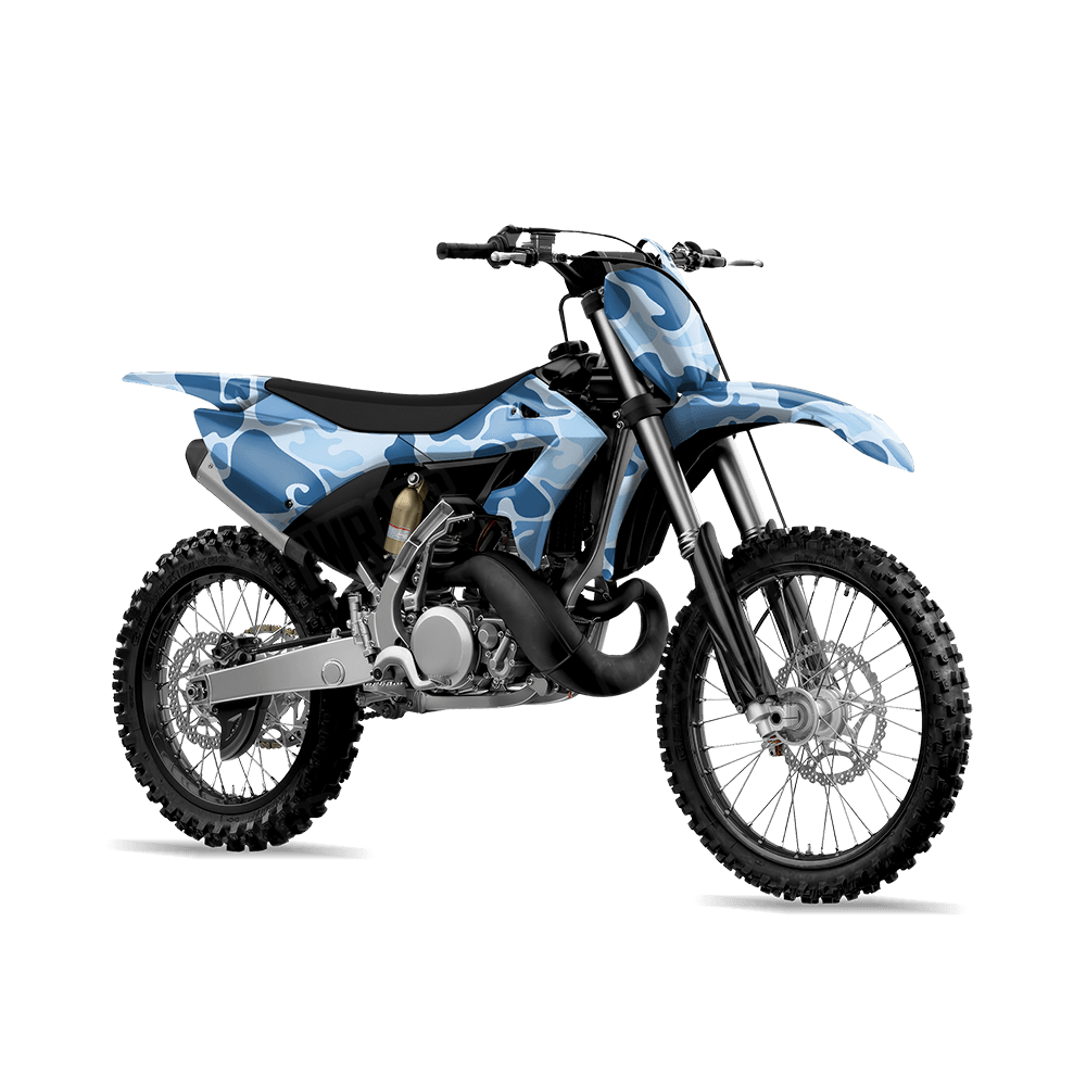 Old School Duck Cool Blue Dirt Bike Wraps