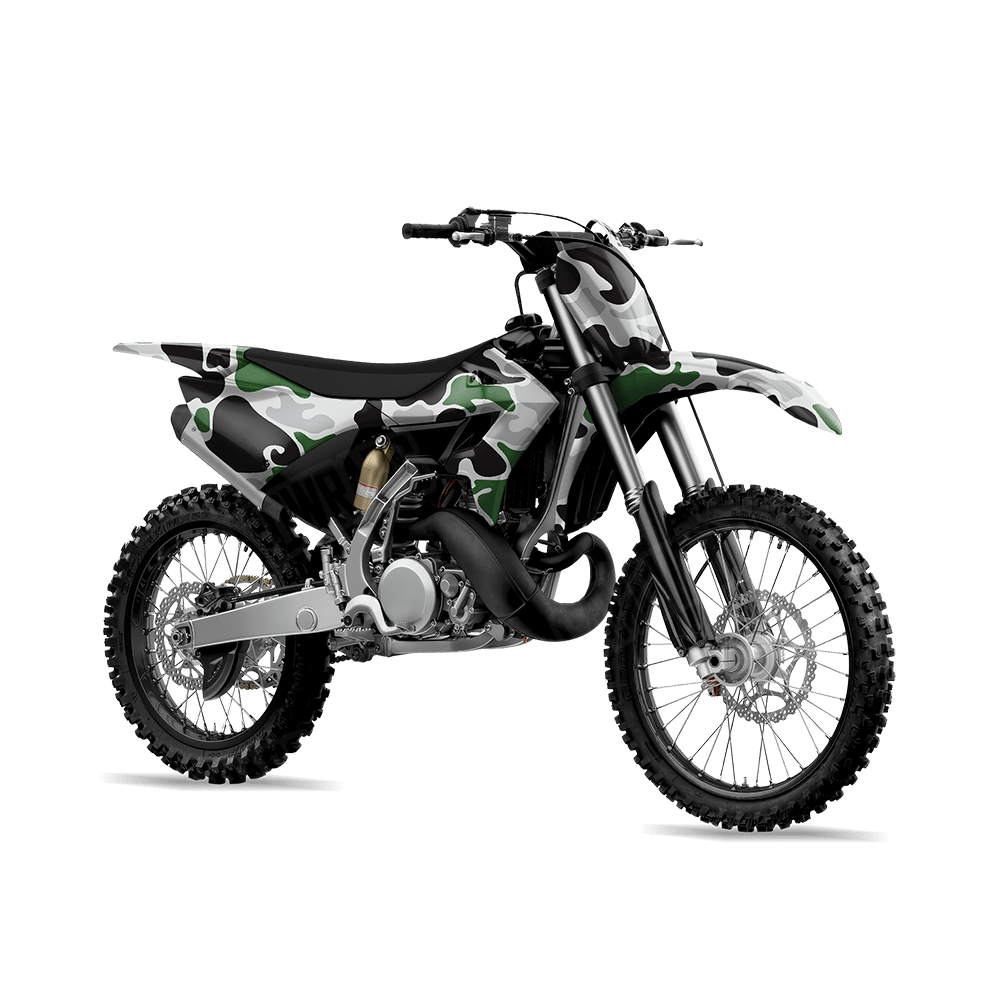 Old School Duck Green Tiger Dirt Bike Wraps
