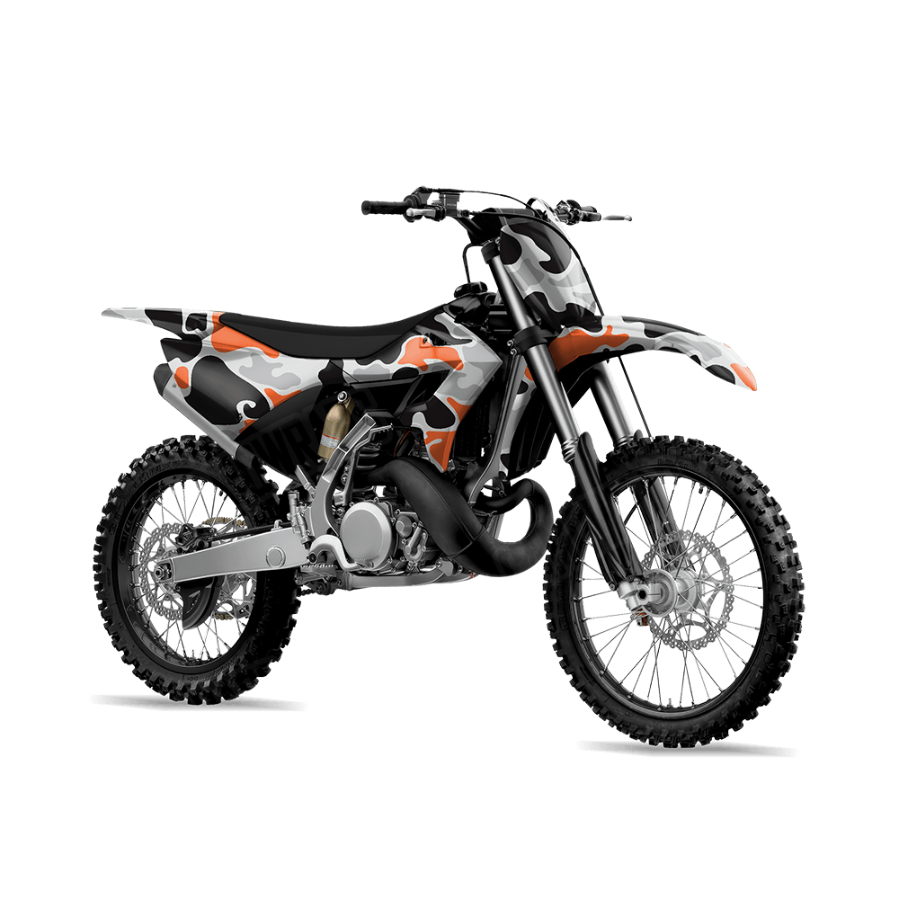 Old School Duck Orange Tiger Dirt Bike Wraps