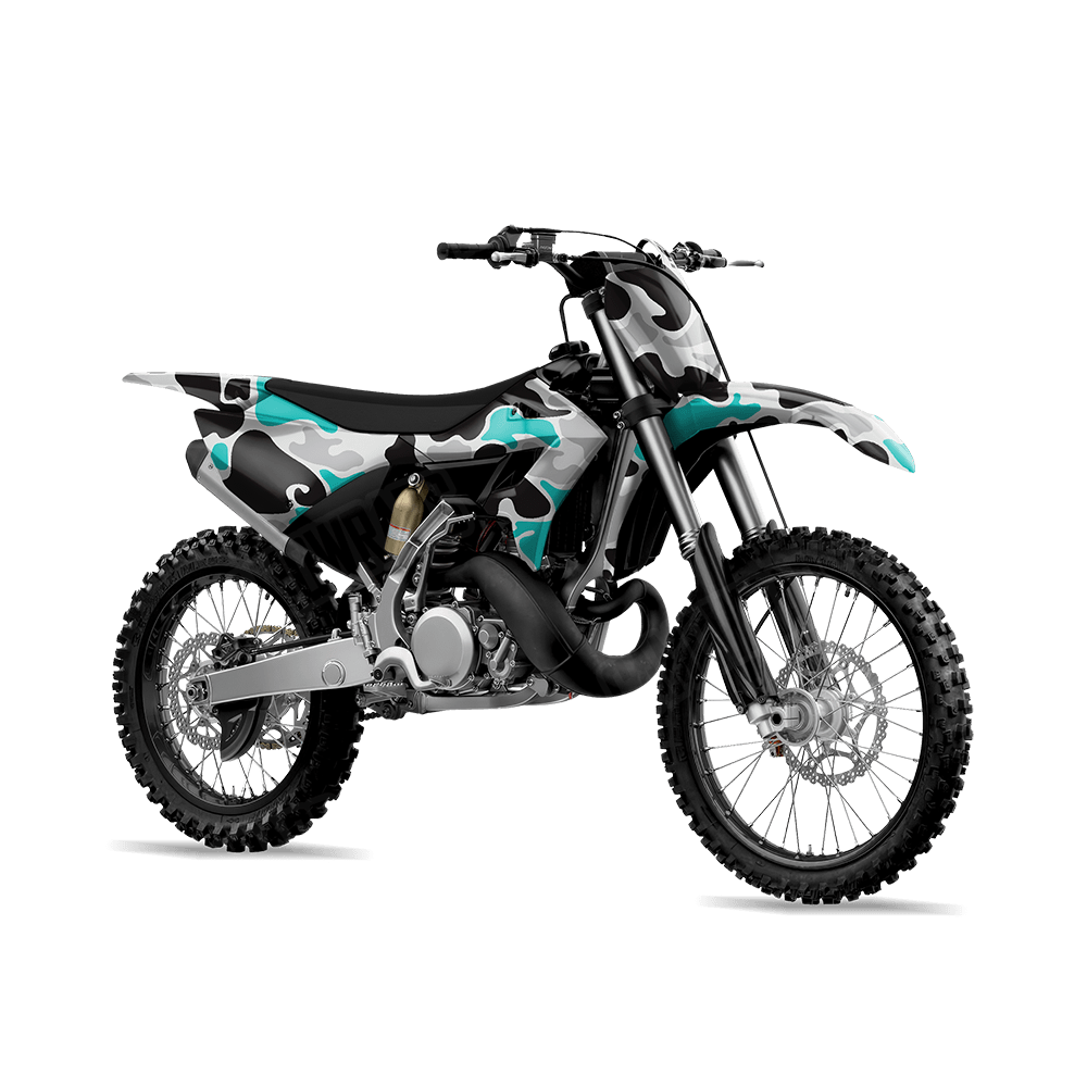 Old School Duck Tiffany Blue Tiger Dirt Bike Wraps