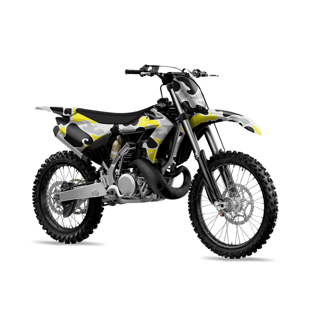 Old School Duck Yellow Tiger Dirt Bike Wraps