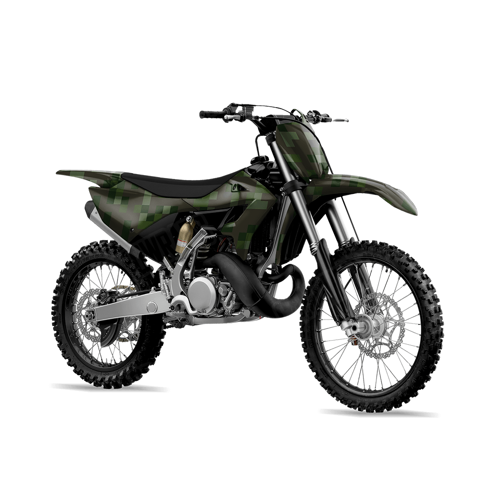 Pixel Army Dark Green Dirt Bike Wraps