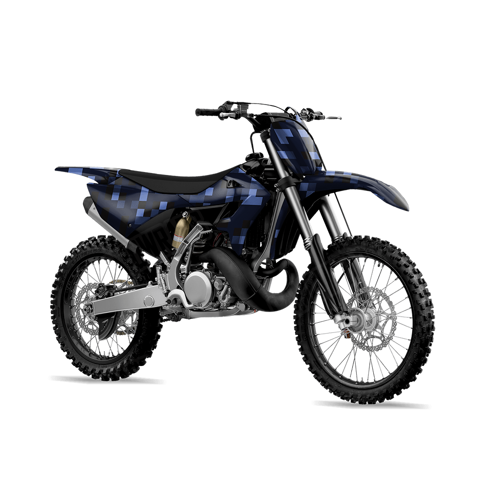 Pixel Blue Midnight Dirt Bike Wraps