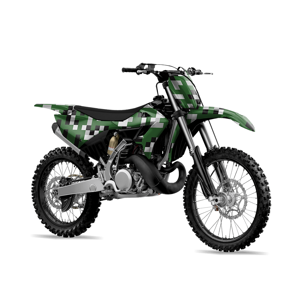 Pixel Green Tiger Dirt Bike Wraps