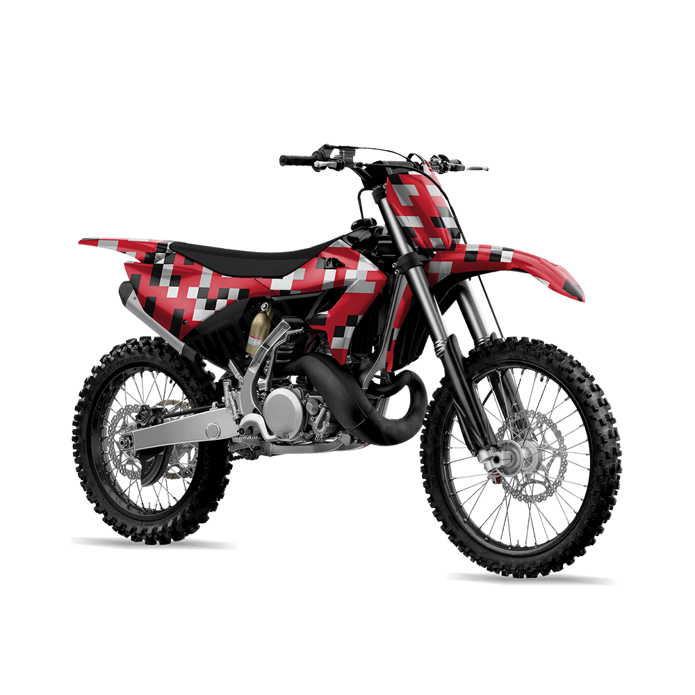 Pixel Red Tiger Dirt Bike Wraps
