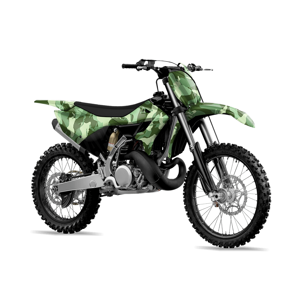Large Ragged Pistachio Camo Dirt Bike Vinyl Wrap