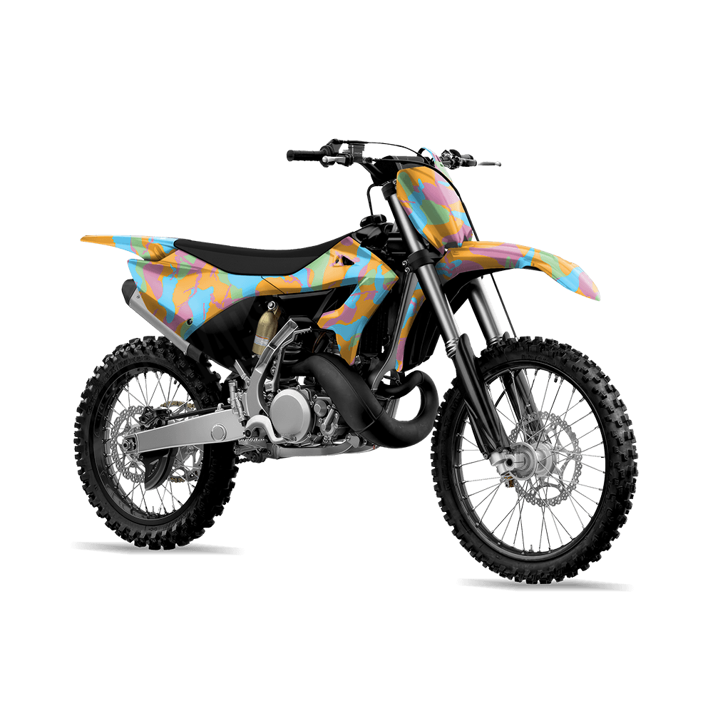 Large Ragged Sherbert Camo Dirt Bike Vinyl Wrap