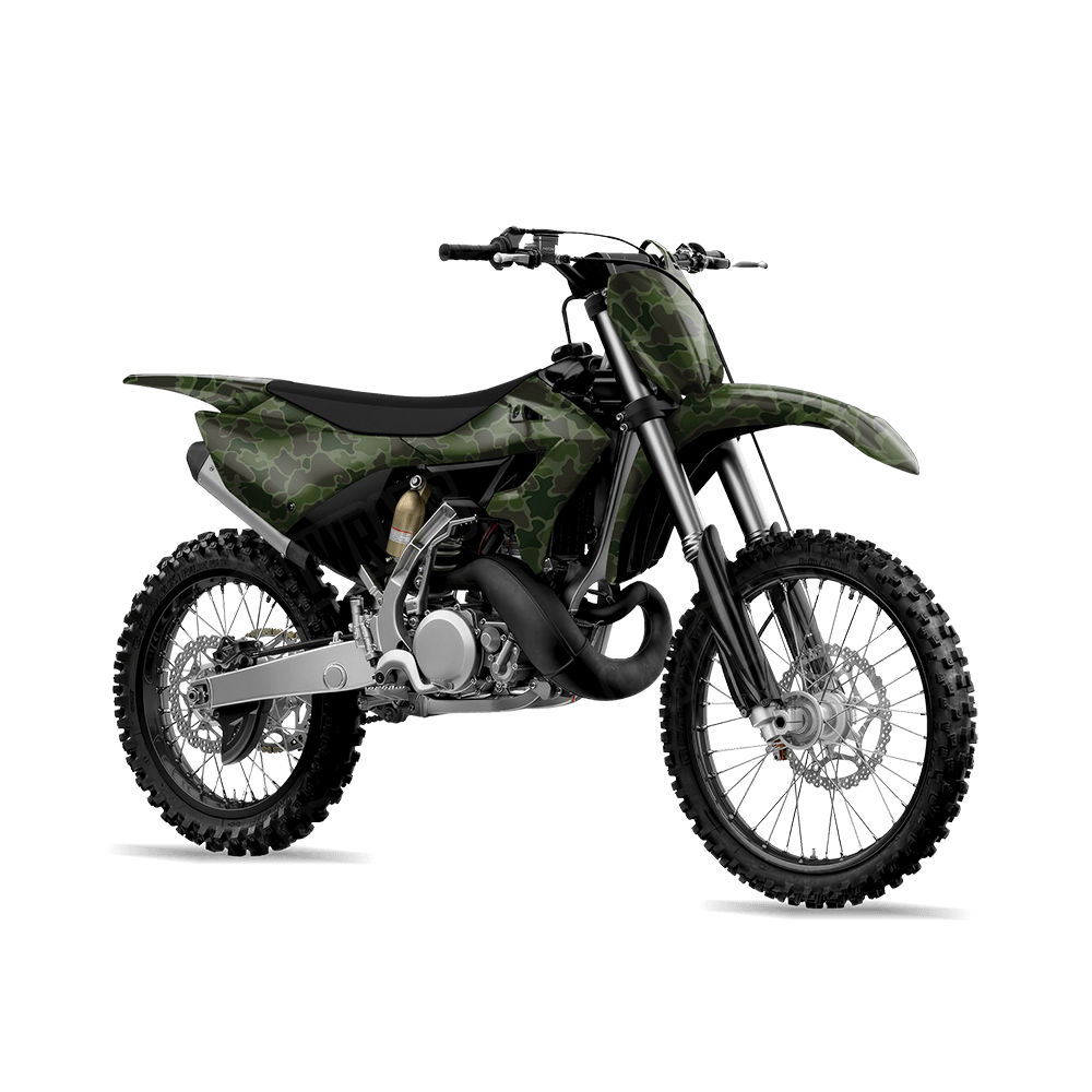 Old School Duck Army Dark Green Dirt Bike Wraps