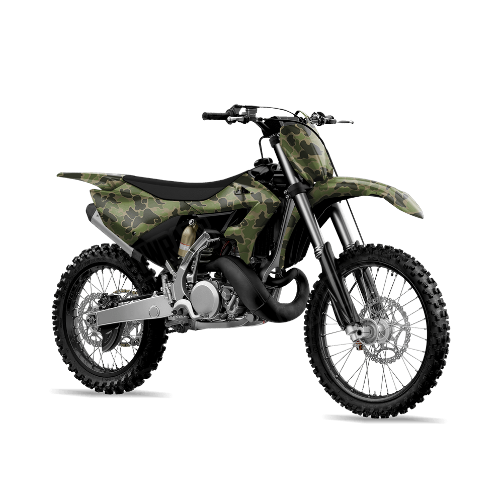 Old School Duck Army Green Dirt Bike Wraps