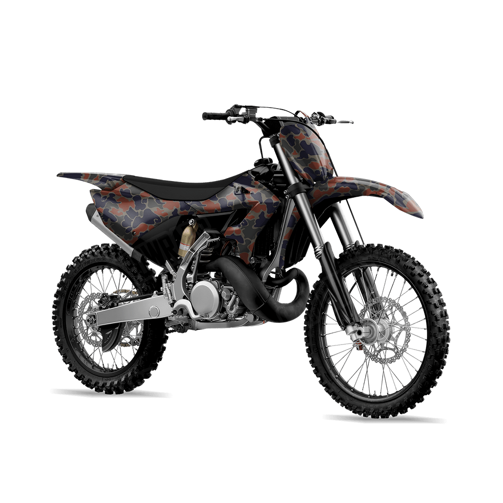 Old School Duck Blue Copper Dirt Bike Wraps