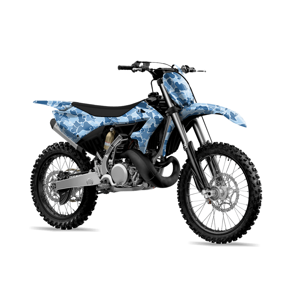 Old School Duck Cool Blue Dirt Bike Wraps
