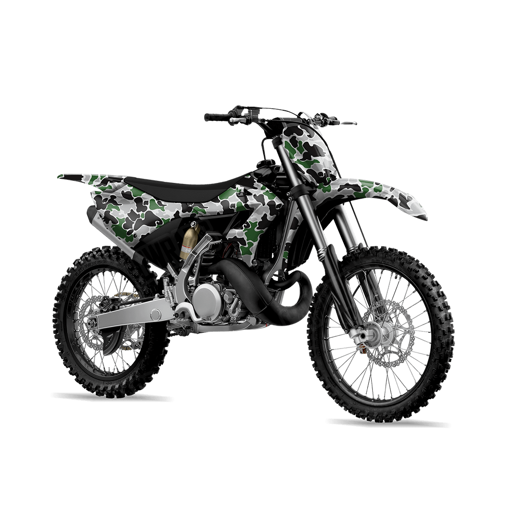 Old School Duck Green Tiger Dirt Bike Wraps