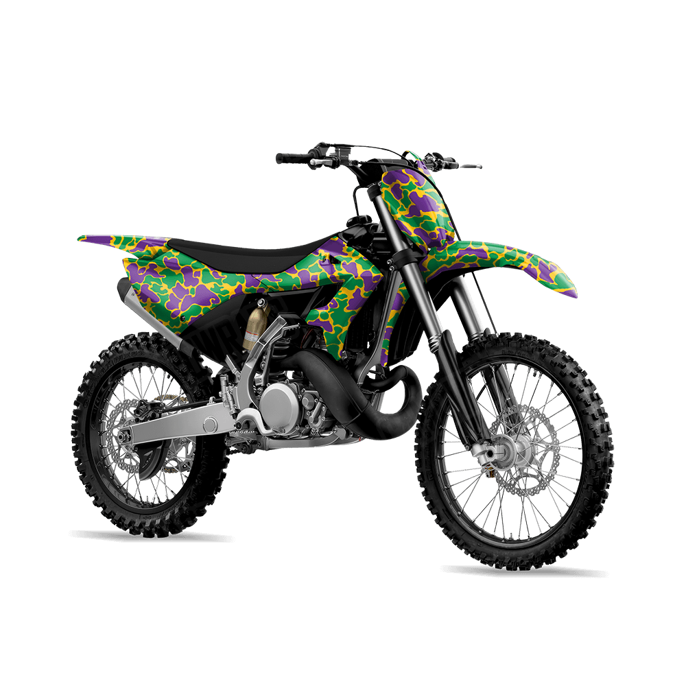 Old School Duck Mardi Gras Dirt Bike Wraps