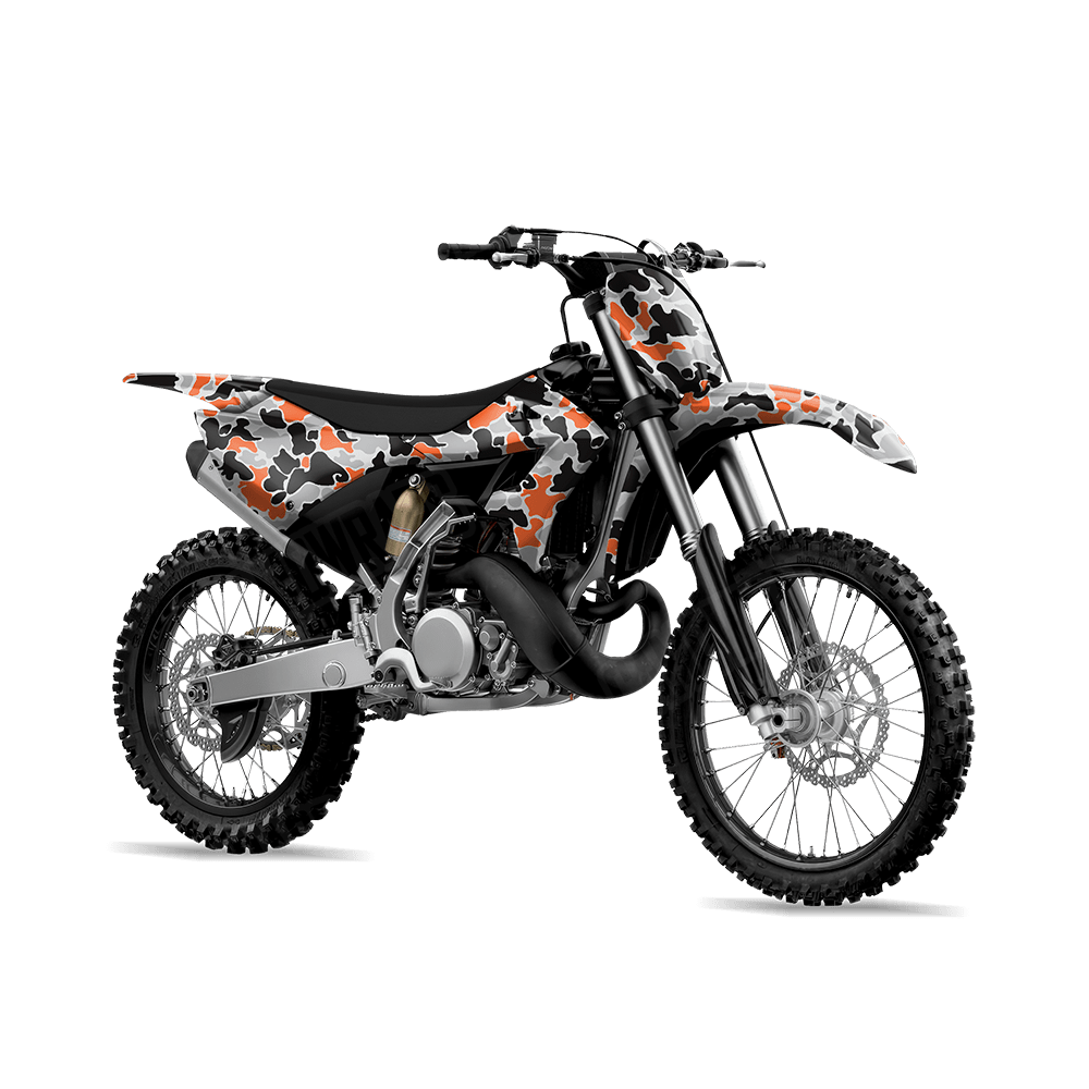 Old School Duck Orange Tiger Dirt Bike Wraps