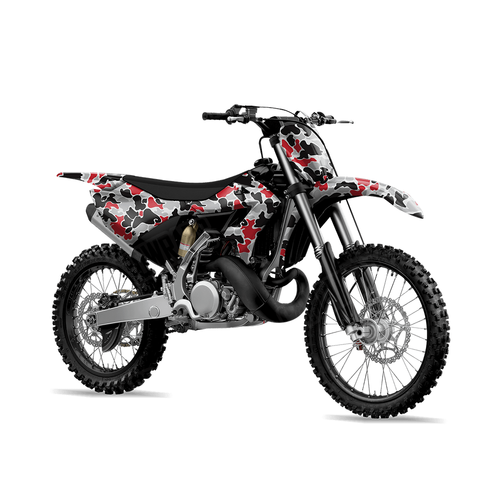 Old School Duck Red Tiger Dirt Bike Wraps