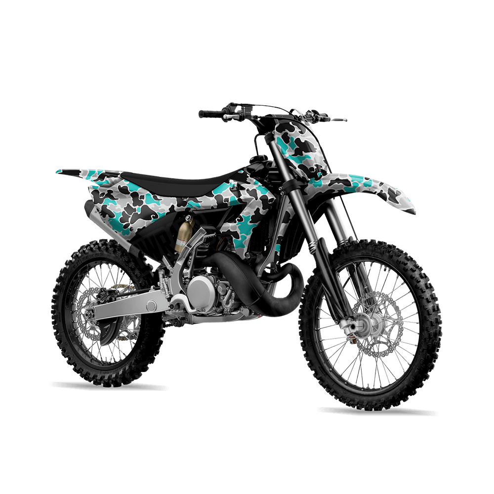 Old School Duck Tiffany Blue Tiger Dirt Bike Wraps