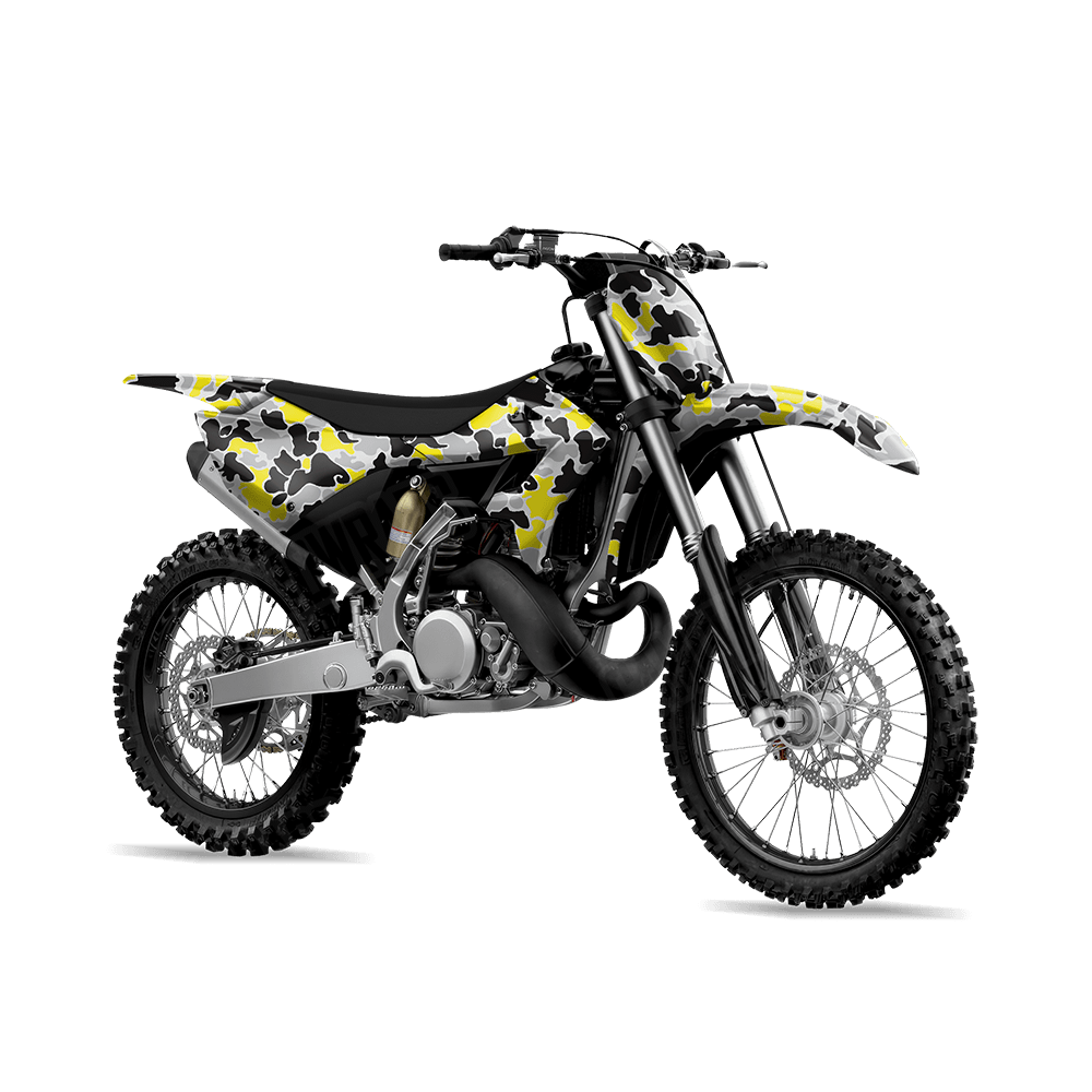 Old School Duck Yellow Tiger Dirt Bike Wraps