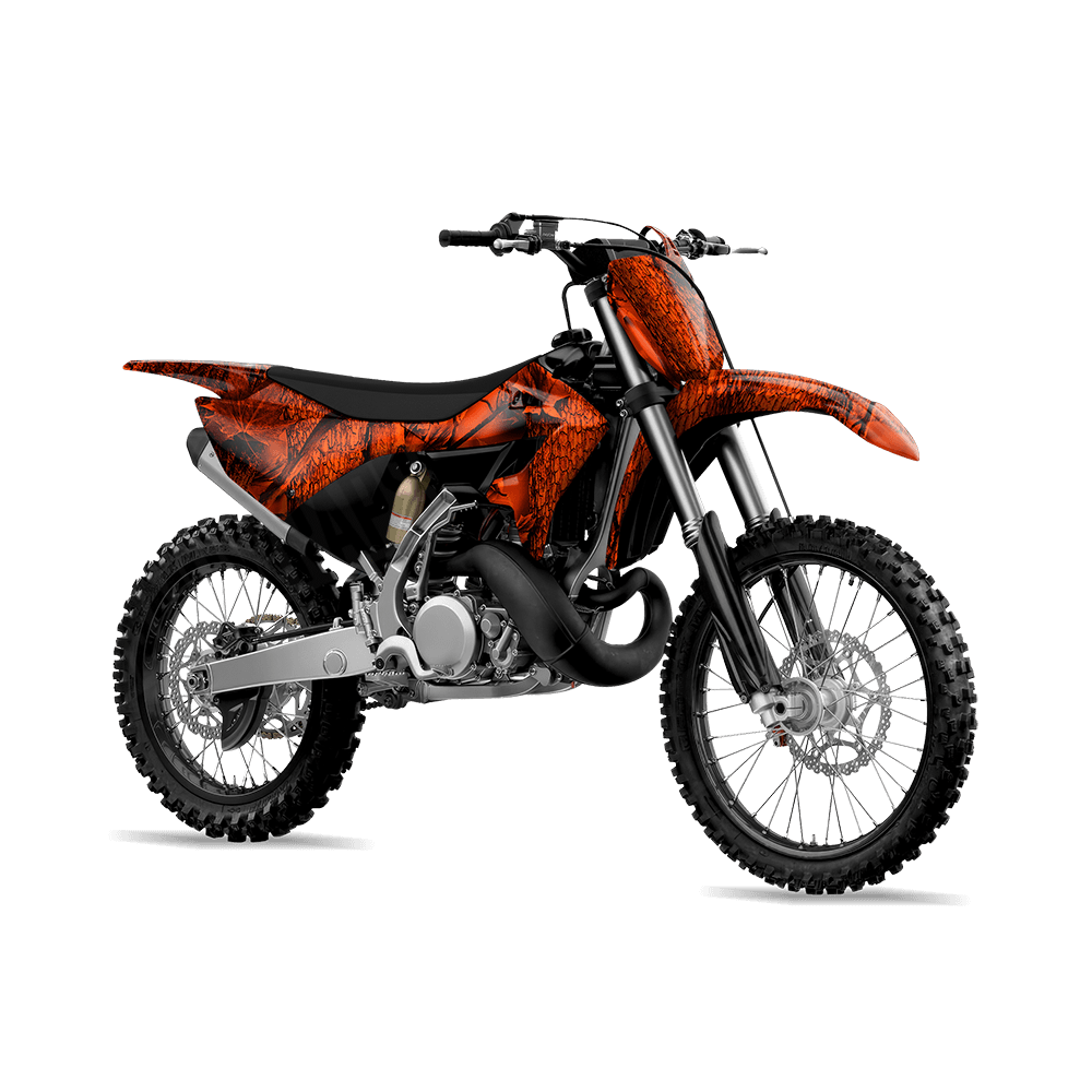 Nature Orange Forest Camo Dirt Bike Vinyl Wrap