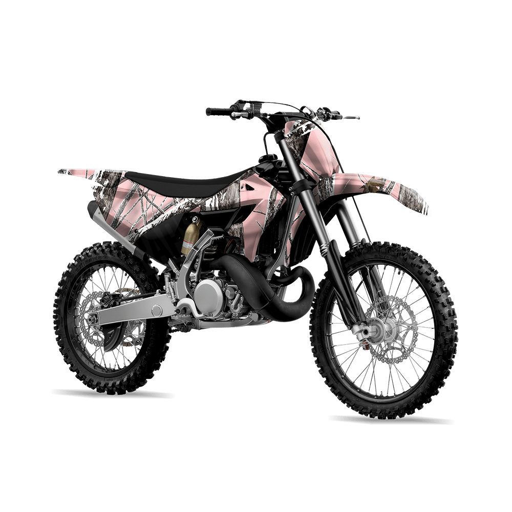 Nature Pink Snowstorm Camo Dirt Bike Vinyl Wrap