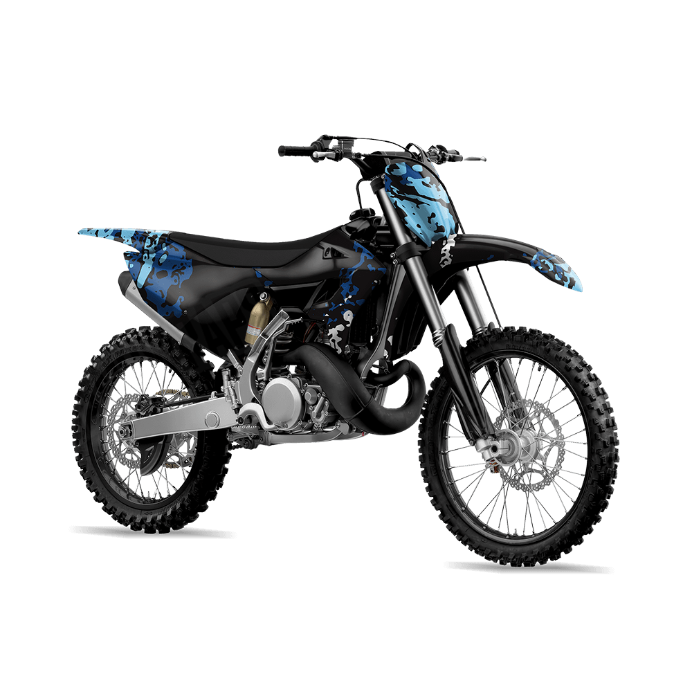 Pasted Baby Blue Camo Dirt Bike Vinyl Wrap