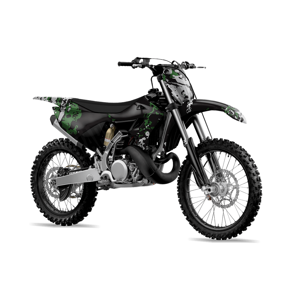 Pasted Green Tiger Camo Dirt Bike Vinyl Wrap