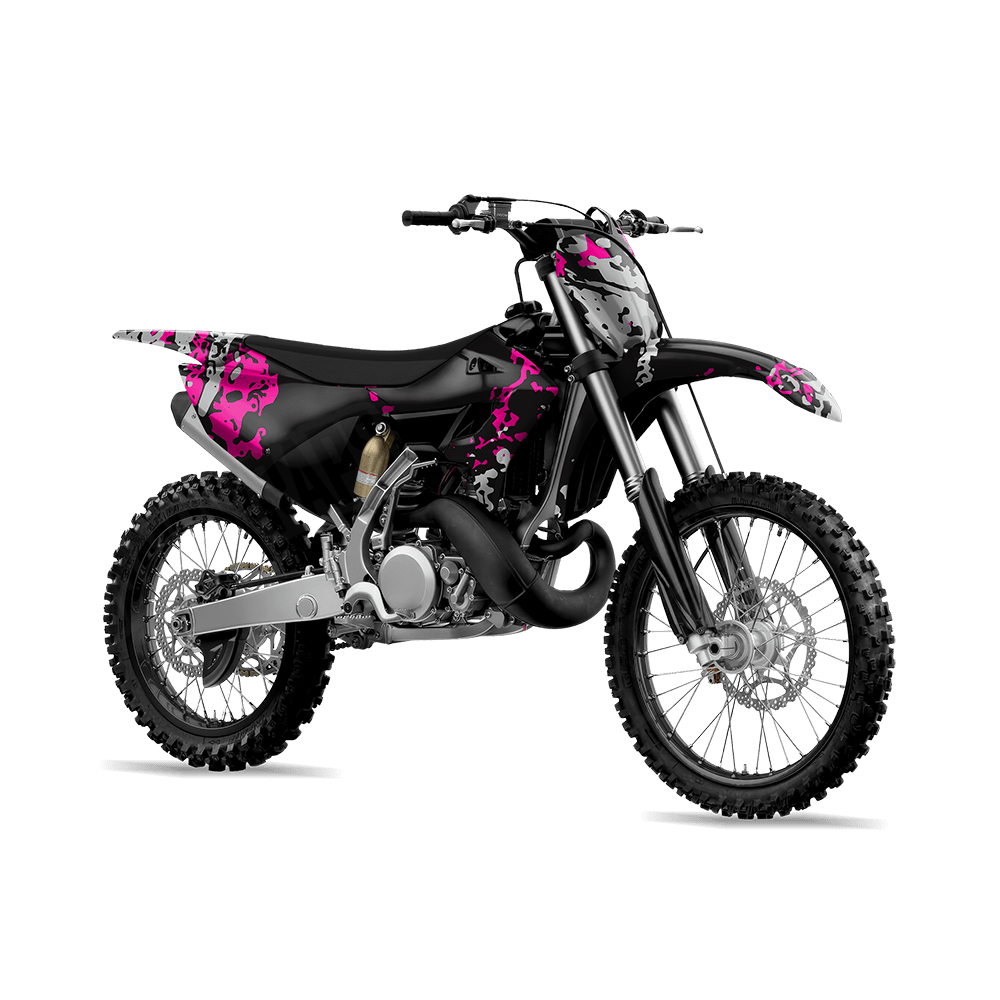 Pasted Magenta Tiger Camo Dirt Bike Vinyl Wrap