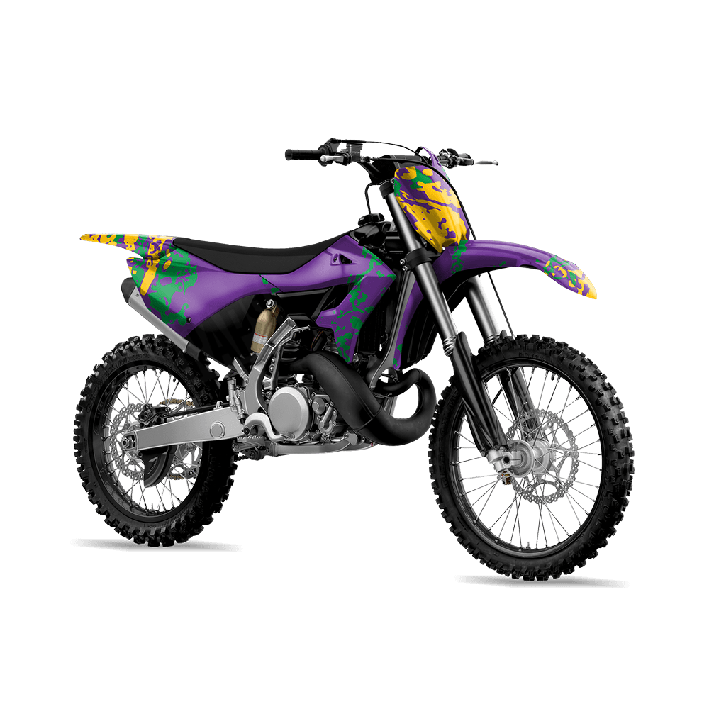 Pasted Mardi Gras Camo Dirt Bike Vinyl Wrap