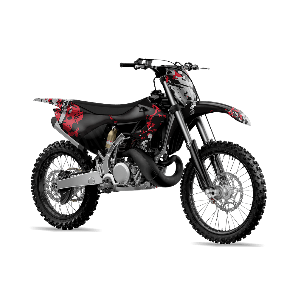 Pasted Red Tiger Camo Dirt Bike Vinyl Wrap
