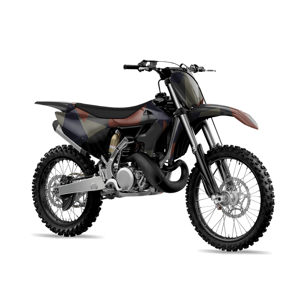 Shattered Blue Copper Camo Dirt Bike Vinyl Wrap