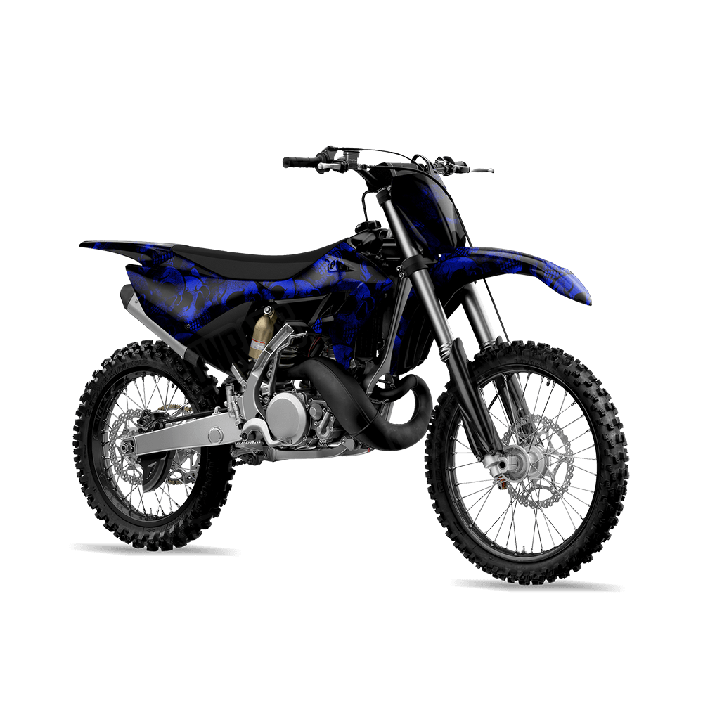 Skull Blue Dirt Bike Wraps