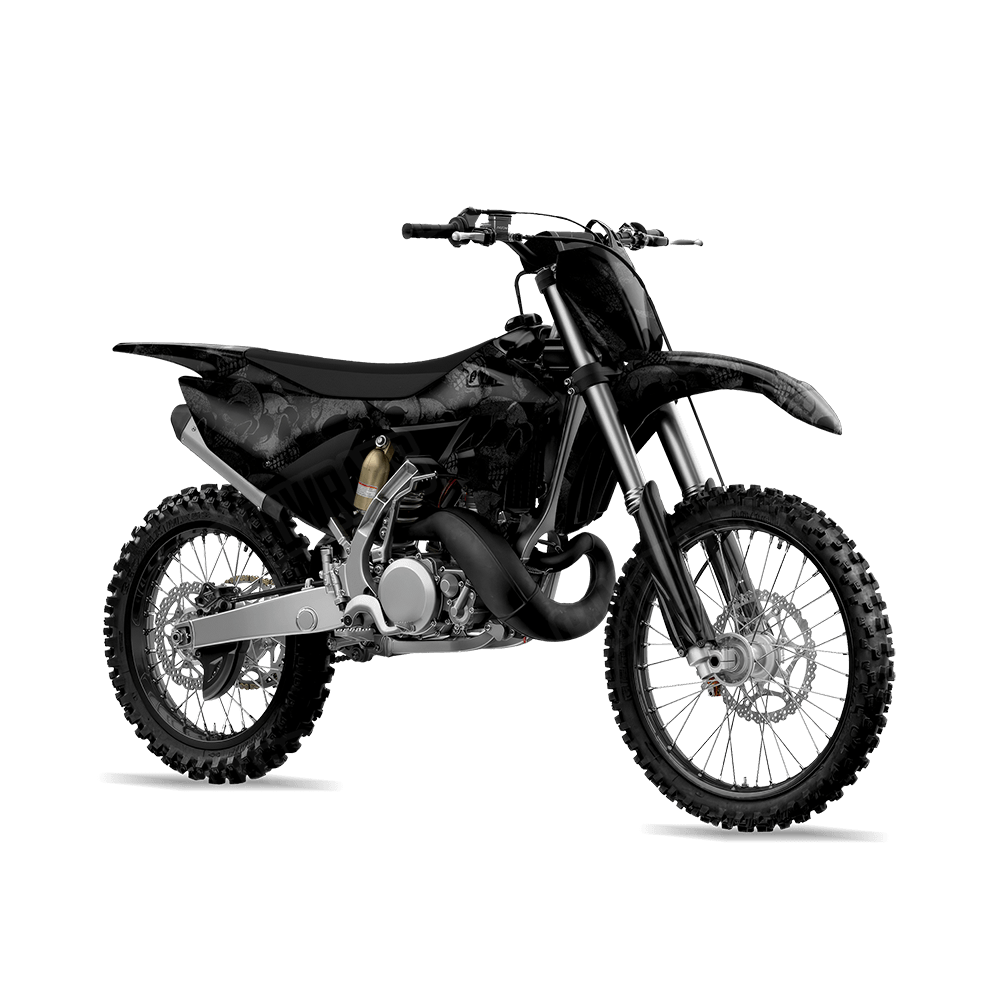 Skull Grayscale Dirt Bike Wraps