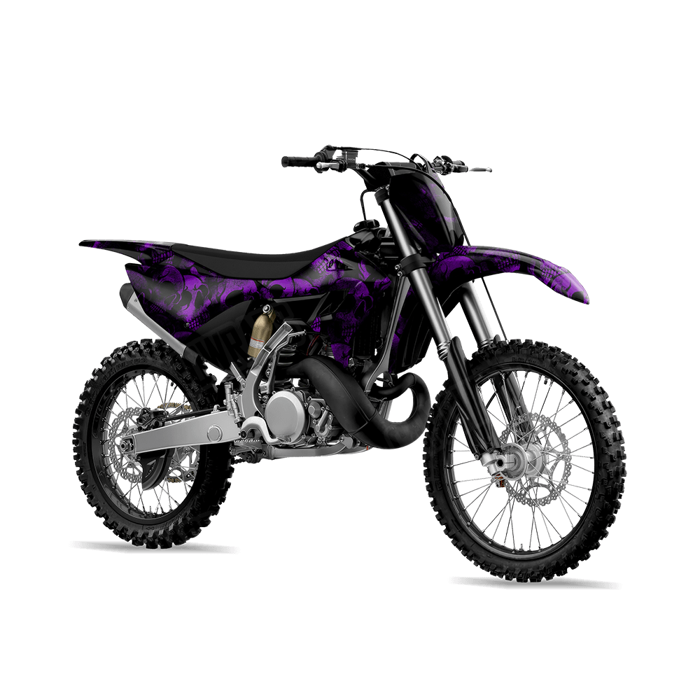 Skull Purple Dirt Bike Wraps