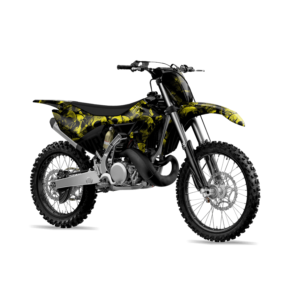 Skull Yellow Dirt Bike Wraps