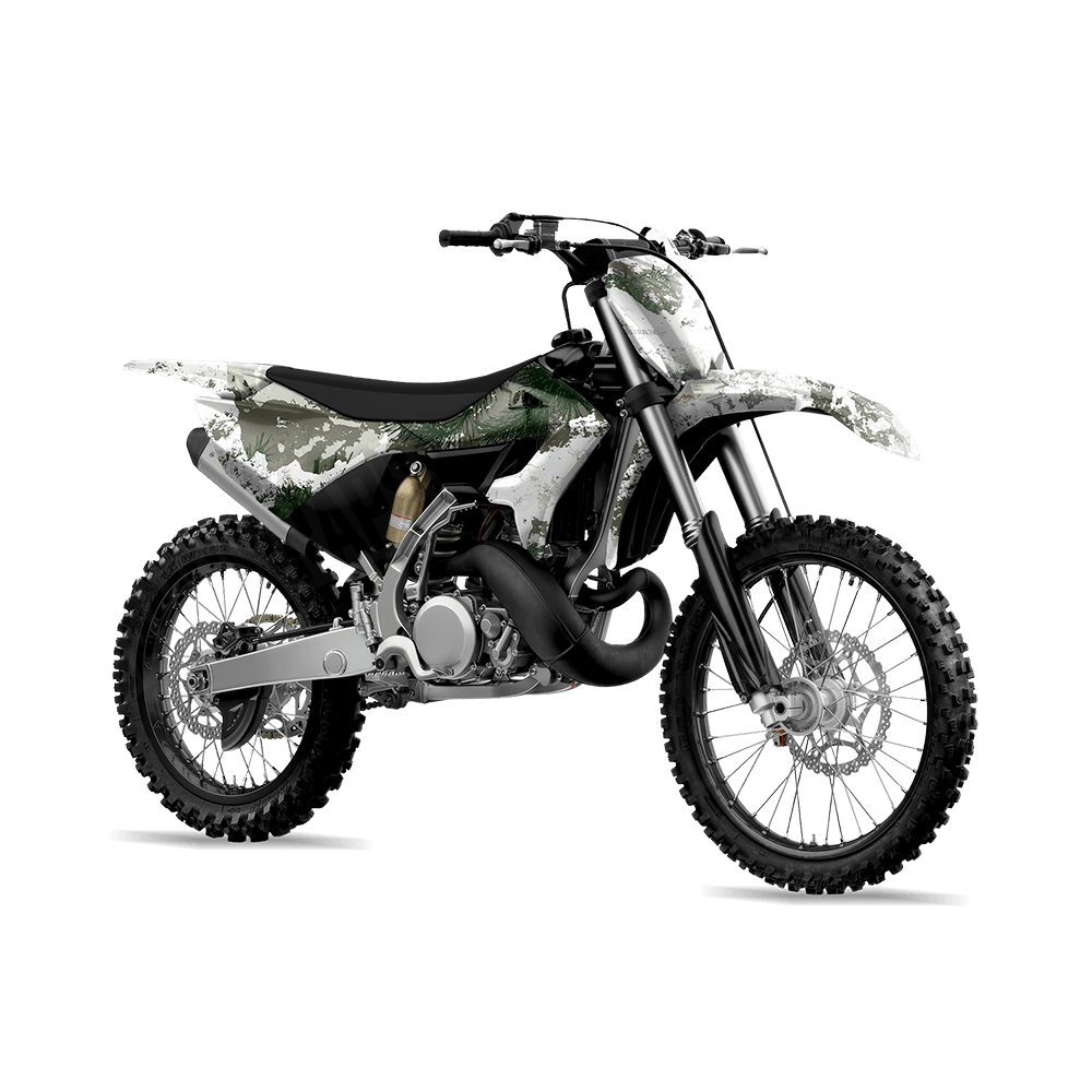 Substrate Snow Spruce Camo Dirt Bike Vinyl Wrap
