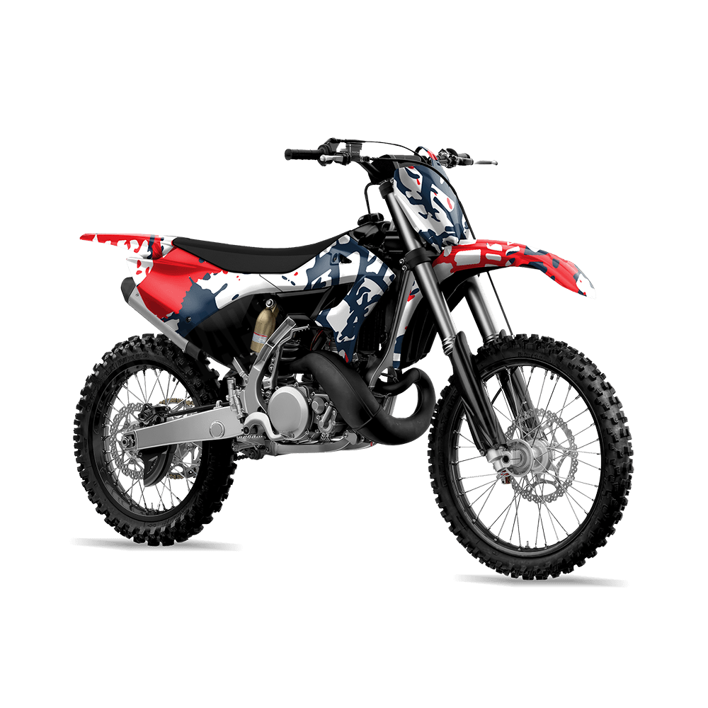 Tire Splatter America Camo Dirt Bike Vinyl Wrap