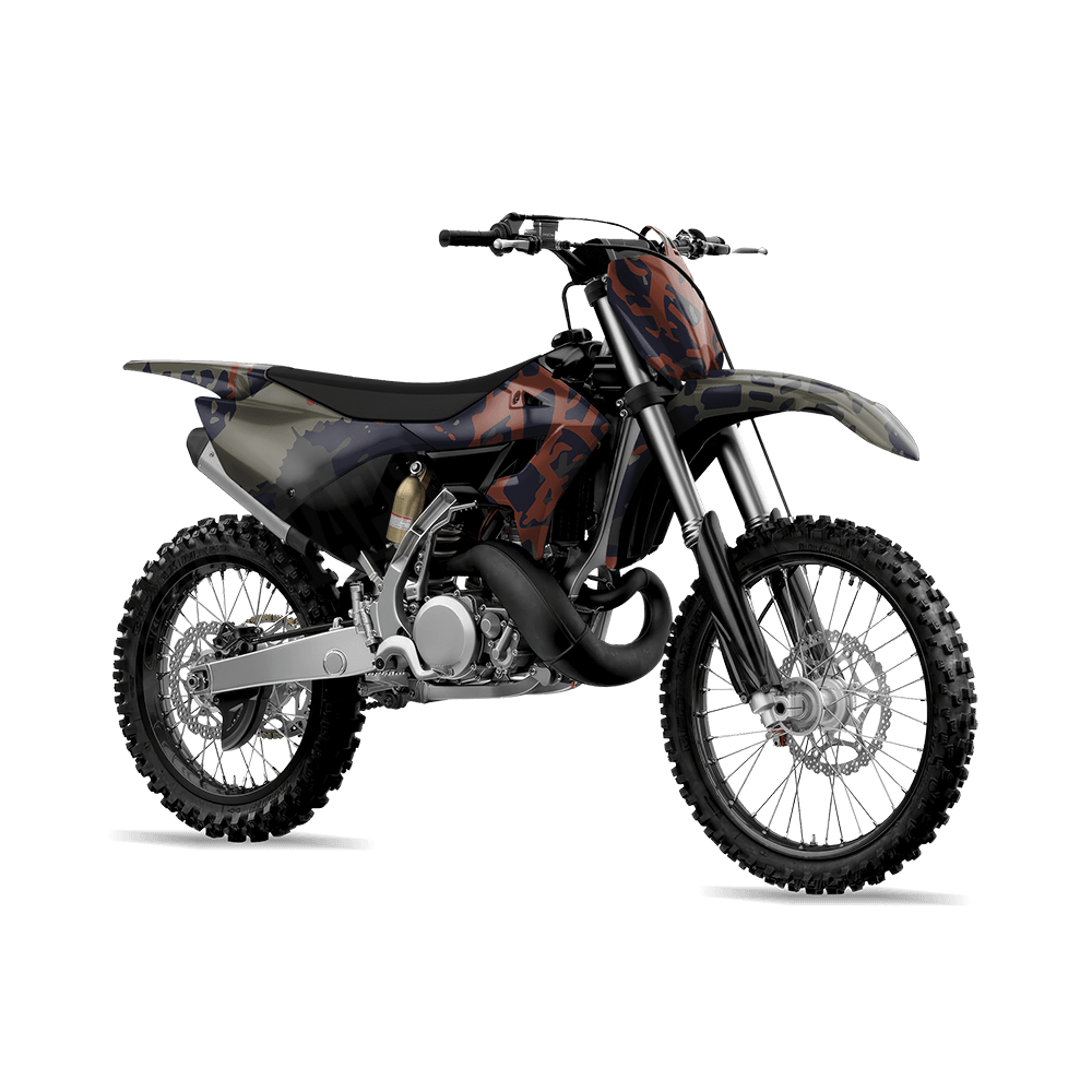Tire Splatter Blue Copper Camo Dirt Bike Vinyl Wrap