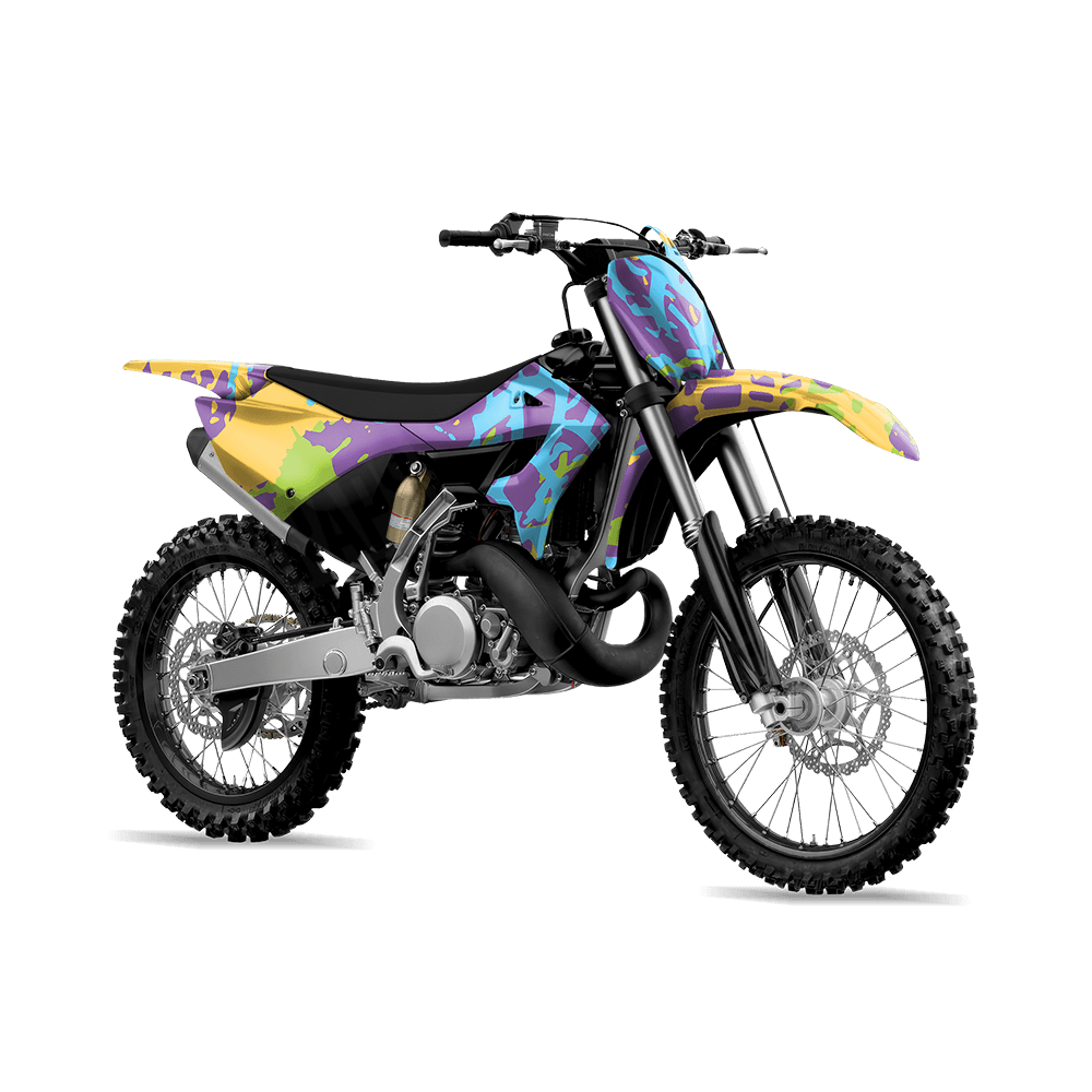 Tire Splatter Carnival Camo Dirt Bike Vinyl Wrap