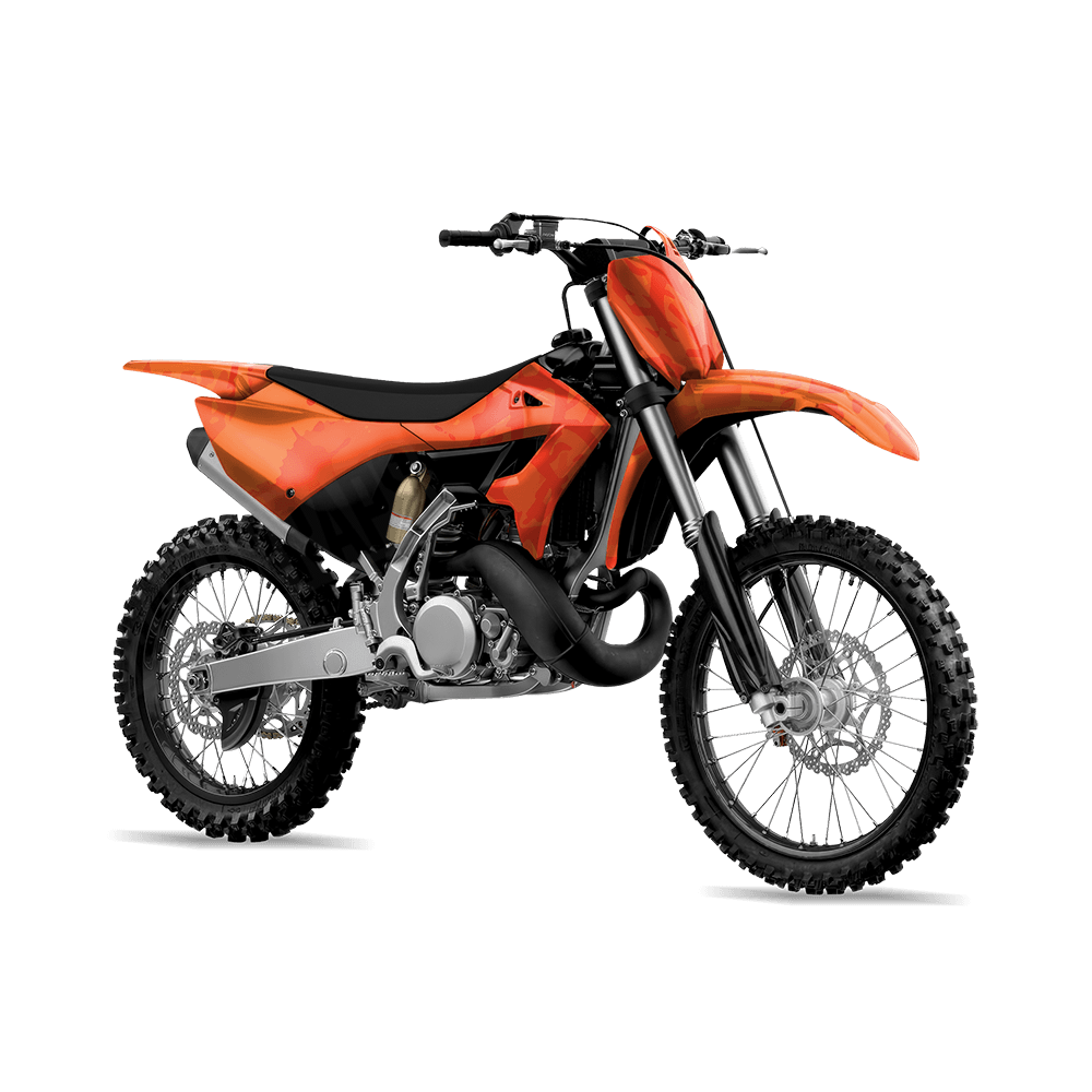 Tire Splatter Elite Orange Camo Dirt Bike Vinyl Wrap
