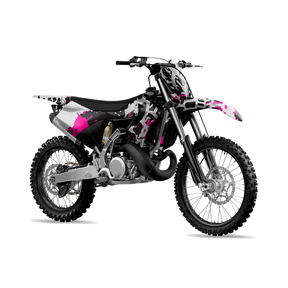 Tire Splatter Magenta Tiger Camo Dirt Bike Vinyl Wrap